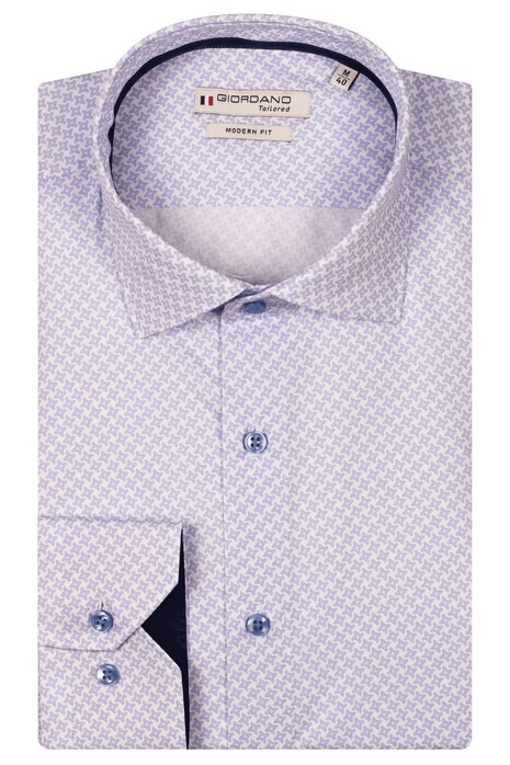 Giordano Maggiore Mini Graphic Pattern Cotton Twill Overhemd Wit