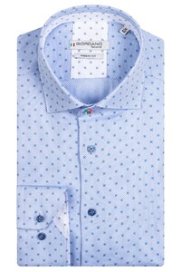 Giordano Maggiore Minimal Diagonal Pattern Overhemd Lichtblauw-Blauw