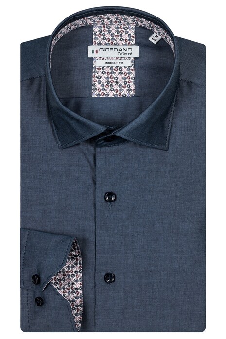 Giordano Maggiore Plain Twill Subtle Contrast Shirt Blue