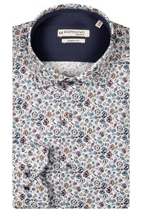 Giordano Maggiore Satin Stretch Bold Mini Flowers Overhemd Lichtblauw-Multi