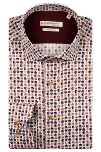 Giordano Maggiore Satin Stretch Graphic Pattern Shirt Deep Mauve-Multi