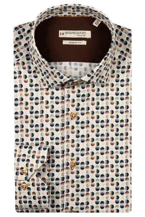 Giordano Maggiore Satin Stretch Graphic Pattern Shirt Green-Multi