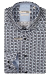 Giordano Maggiore Satin Stretch Graphic Triangles Pattern Shirt Navy-Multi