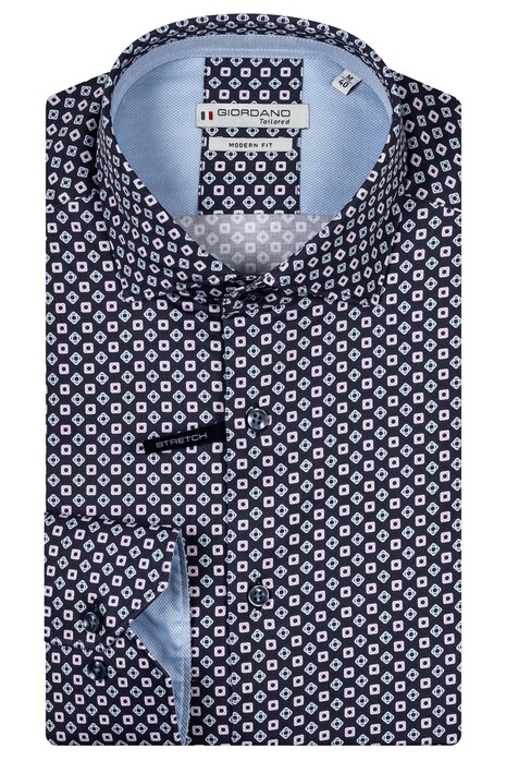 Giordano Maggiore Semi Cutawa Allover Graphic Pattern Overhemd Cerise-Multi
