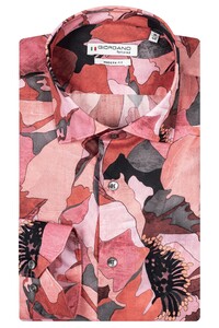 Giordano Maggiore Semi Cutaway Abstract Floral Pattern Overhemd Rood