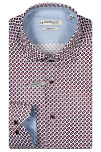 Giordano Maggiore Semi Cutaway Abstract Flower Pattern Shirt Cerise
