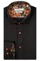 Giordano Maggiore Semi Cutaway Autumn Contrast Fabric Overhemd Zwart