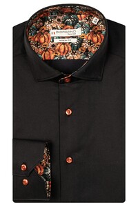 Giordano Maggiore Semi Cutaway Autumn Contrast Fabric Shirt Black
