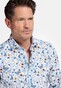 Giordano Maggiore Semi Cutaway Collar Flower Pattern Linnen Look Overhemd Bright White-Multi