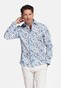 Giordano Maggiore Semi Cutaway Collar Flower Pattern Linnen Look Overhemd Bright White-Multi