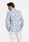 Giordano Maggiore Semi Cutaway Collar Flower Pattern Linnen Look Overhemd Bright White-Multi