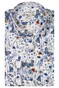 Giordano Maggiore Semi Cutaway Collar Flower Pattern Linnen Look Overhemd Bright White-Multi