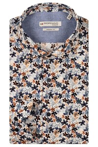 Giordano Maggiore Semi Cutaway Collar Flower Pattern Shirt Navy-Multi