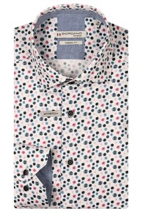 Giordano Maggiore Semi Cutaway Collar Small Graphic Flowers Pattern Shirt Red-Multi