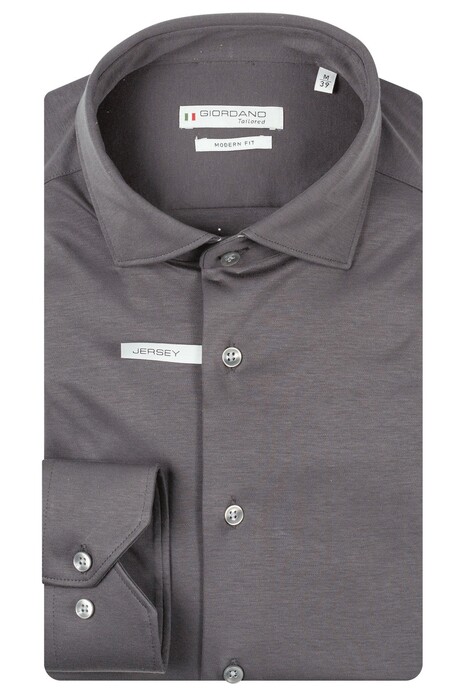 Giordano Maggiore Semi Cutaway Jersey Subtle Contrast Liquid Cotton Shirt Soft Grey