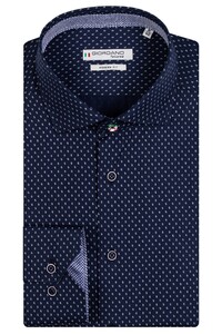 Giordano Maggiore Semi Cutaway Mini Paisley Pattern Overhemd Navy