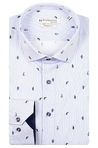 Giordano Maggiore Semi Cutaway Satin Penguin Stripe Fantasy Overhemd Soft Blue