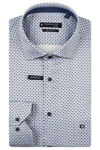 Giordano Maggiore Semi Cutaway Satin Stretch Graphic Pattern Shirt Navy