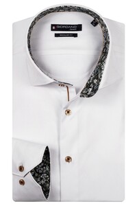 Giordano Maggiore Semi Cutaway Two-Ply Plain Twill Subtle Contrast Shirt Optical White