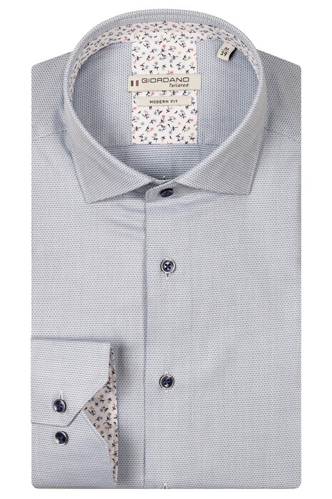Giordano Maggiore Structured Dobby Semi Cutaway Collar Overhemd Licht Blauw