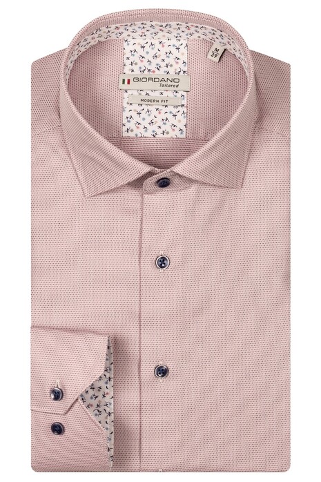 Giordano Maggiore Structured Dobby Semi Cutaway Collar Overhemd Roze