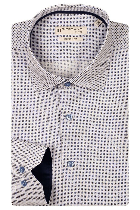 Giordano Maggiore Twill Mini Fantasy Pattern Overhemd Bright White-Multi