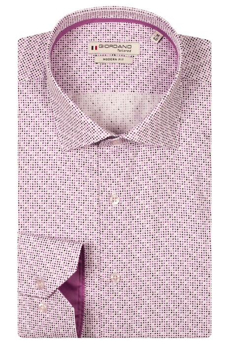 Giordano Maggiore Twill Mini Fantasy Pattern Overhemd Mauve-Multi