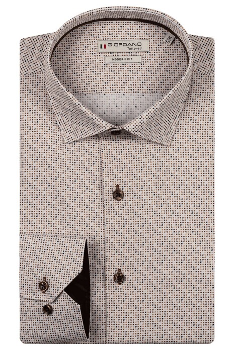 Giordano Maggiore Twill Mini Fantasy Pattern Overhemd Zand-Multi
