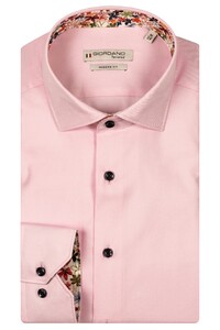 Giordano Maggiore Uni Color Subtle Contrast Fine Twill Two-Ply Cotton Shirt Pink