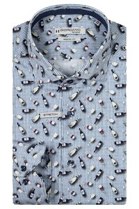 Giordano Maggiore Wine Bottles Subtle Stretch Overhemd Dark Navy