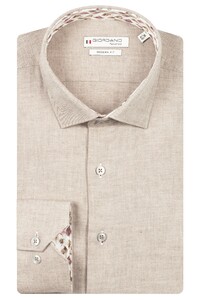 Giordano Maggiore Wooltouch Mélange Flannel Twill Shirt Dark Brown Melange