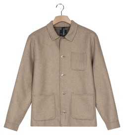 Giordano Mano Jacket Hand Finished Soft Wool Overshirt Dark Brown Melange