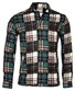 Giordano Mattia Bold Patchwork Check Overshirt Donker Bruin