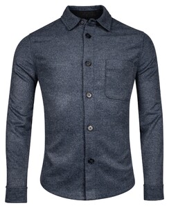 Giordano Mauro Plain Wool Blend Overshirt Ocean Blue