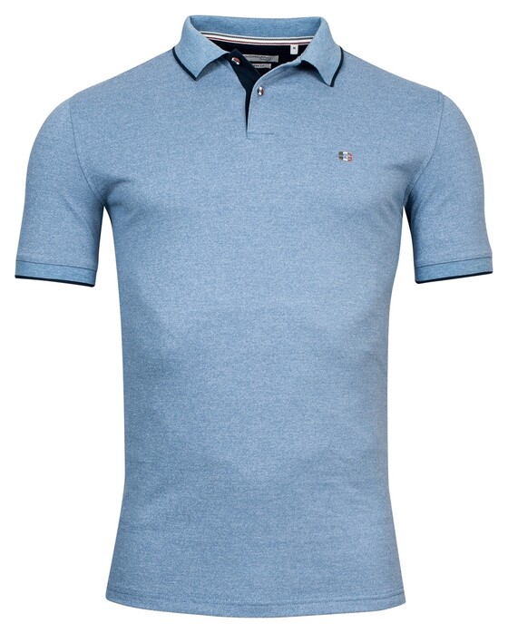Giordano Nico Signature Polo Piqué Subtle Mélange Poloshirt Blue
