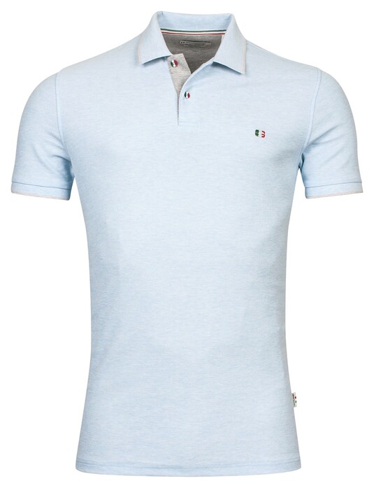 Giordano Nico Signature Polo Piqué Subtle Mélange Poloshirt Light Blue
