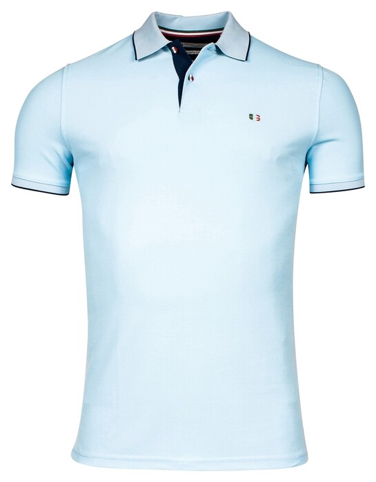 Giordano Nico Signature Two-Ply Supima Cotton Piqué Tipping Detail Polo Delft Blue