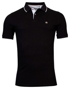 Giordano Nico Signature Two-Ply Supima Cotton Piqué Tipping Detail Polo Zwart