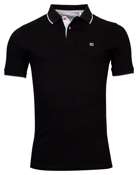 Giordano Nico Signature Two-Ply Supima Cotton Piqué Tipping Detail Poloshirt Black