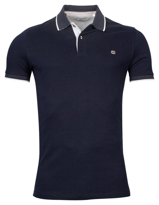 Giordano Nico Signature Two-Ply Supima Cotton Piqué Tipping Detail Poloshirt Navy