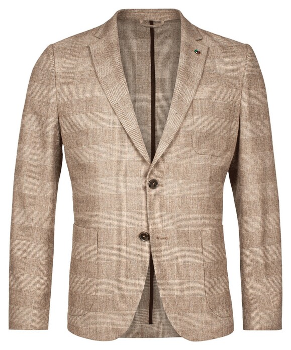 Giordano Paulo Unconstructed Check Wool Multi Fabric Blend Colbert Zand