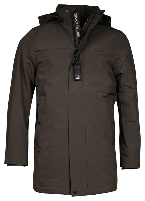 Giordano Peppe Packable Parka Lightweight Water Windproof Jack Moss