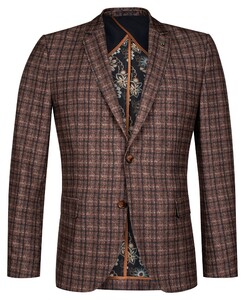 Giordano Pietro Half Lined Check Pattern Colbert Bruin