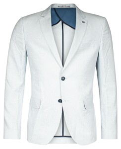 Giordano Pietro Half Lined Fine Stripe Linen Blend Colbert Licht Blauw
