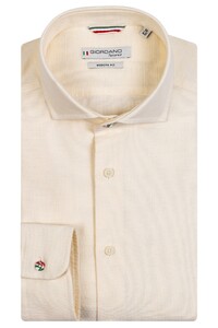 Giordano Plain Oxford Row Cutaway Overhemd Lichtgeel