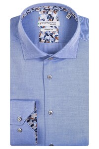 Giordano Plain Twill Subtle Contrast Maggiore Semi Cutaway Overhemd Blauw