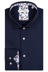 Giordano Plain Twill Subtle Contrast Maggiore Semi Cutaway Overhemd Navy