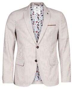 Giordano Robert Seersucker Stripe Colbert Bruin-Wit