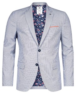 Giordano Robert Seersucker Stripe Colbert Deep Blue-White