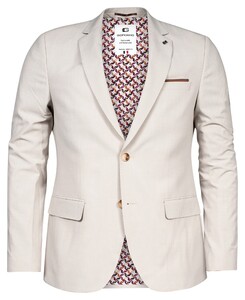 Giordano Robert Stretch Twill Star Contrast Detail Colbert Licht Zand